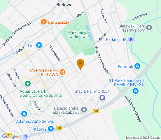 Mapa dojazdu do hurtowni motoryzacyjnej w miejscowości Bielawa