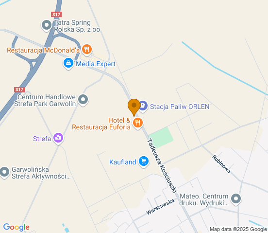 Mapa dojazdu do hurtowni motoryzacyjnej w miejscowości Garwolin