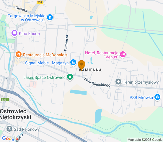 Mapa dojazdu do hurtowni motoryzacyjnej w miejscowości Ostrowiec Świętokrzyski