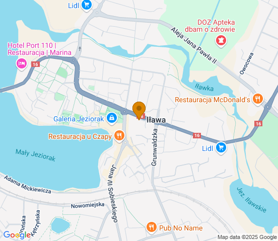 Mapa dojazdu do hurtowni motoryzacyjnej w miejscowości Iława