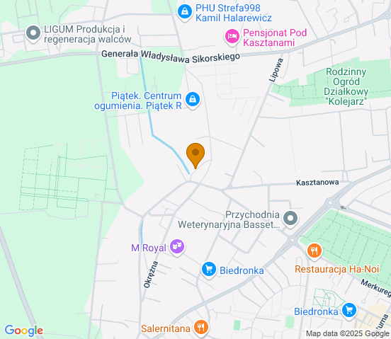 Mapa dojazdu do warsztatu samochodowego w miejscowości Głogów