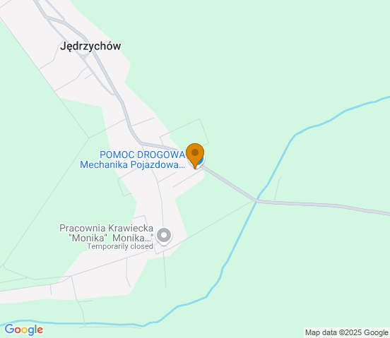 Mapa dojazdu do warsztatu samochodowego w miejscowości Jędrzychów