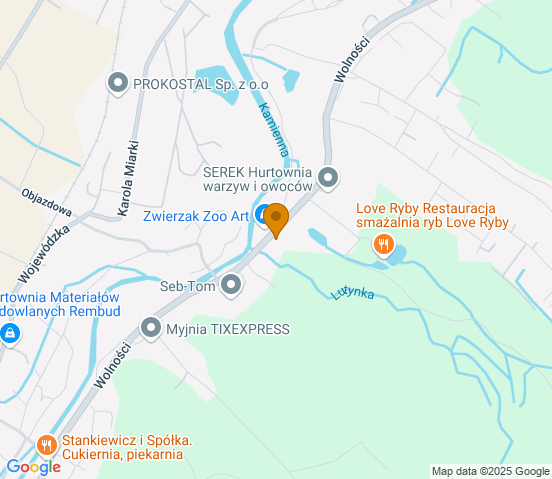 Mapa dojazdu do warsztatu samochodowego w miejscowości Jelenia Góra