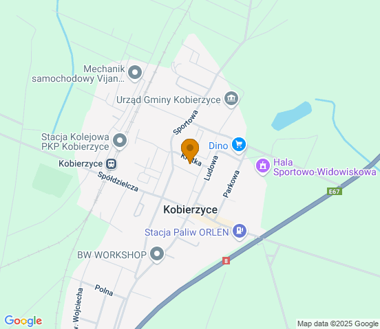 Mapa dojazdu do warsztatu samochodowego w miejscowości Kobierzyce