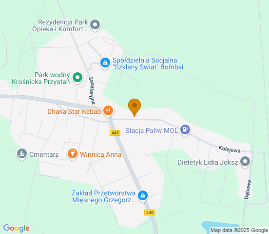 Mapa dojazdu do warsztatu samochodowego w miejscowości Krośnice