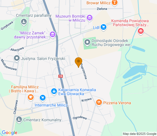 Mapa dojazdu do warsztatu samochodowego w miejscowości Milicz