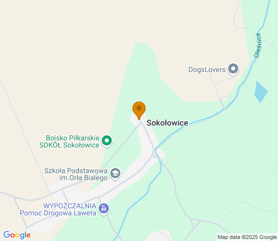 Mapa dojazdu do warsztatu samochodowego w miejscowości Oleśnica