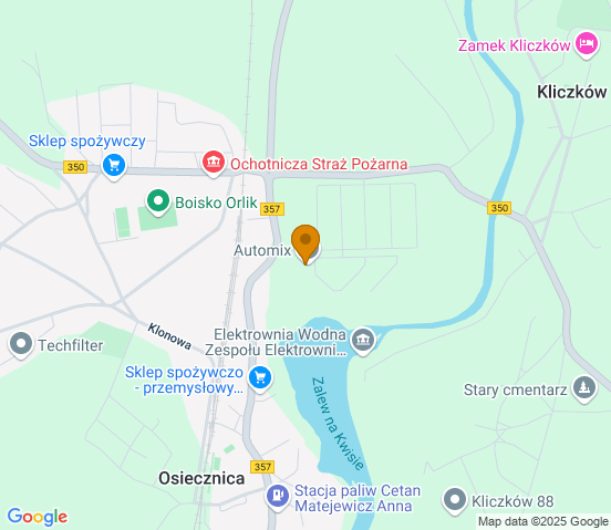 Mapa dojazdu do warsztatu samochodowego w miejscowości Osiecznica