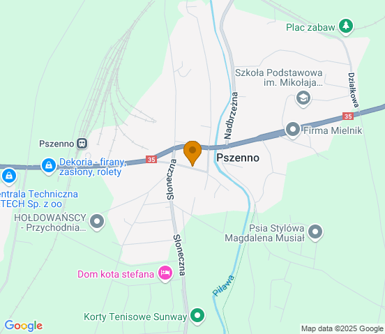 Mapa dojazdu do warsztatu samochodowego w miejscowości Pszenno