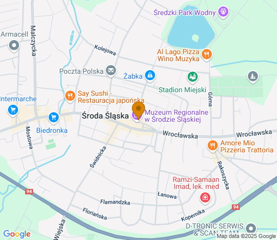 Mapa dojazdu do warsztatu samochodowego w miejscowości Środa Śląska