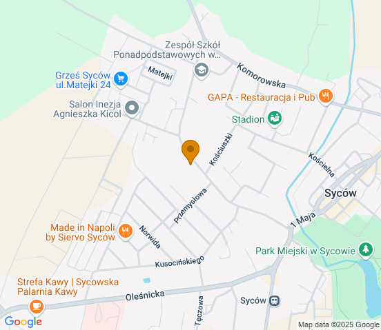 Mapa dojazdu do warsztatu samochodowego w miejscowości Syców