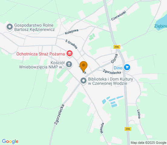 Mapa dojazdu do warsztatu samochodowego w miejscowości Węgliniec