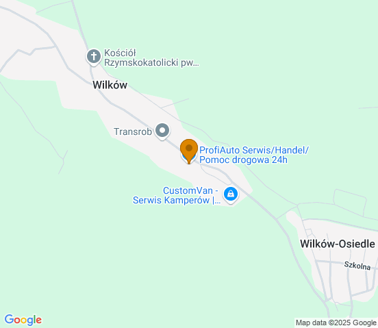 Mapa dojazdu do warsztatu samochodowego w miejscowości Złotoryja