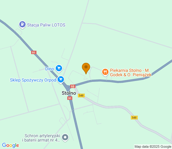Mapa dojazdu do warsztatu samochodowego w miejscowości Stolno
