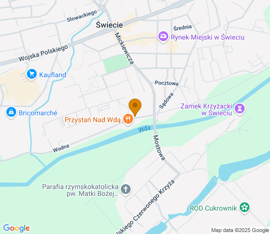Mapa dojazdu do warsztatu samochodowego w miejscowości Świecie