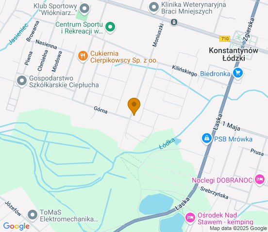 Mapa dojazdu do warsztatu samochodowego w miejscowości Konstantynów Łódzki