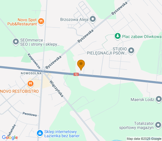 Mapa dojazdu do warsztatu samochodowego w miejscowości Łódź