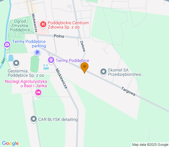 Mapa dojazdu do warsztatu samochodowego w miejscowości Poddębice