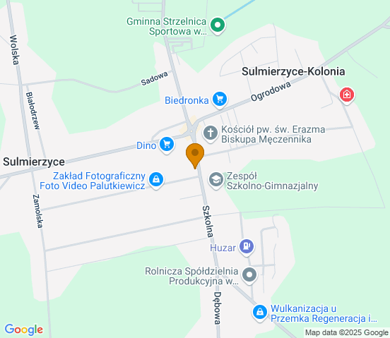 Mapa dojazdu do warsztatu samochodowego w miejscowości Sulmierzyce