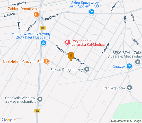 Mapa dojazdu do warsztatu samochodowego w miejscowości Biała Podlaska