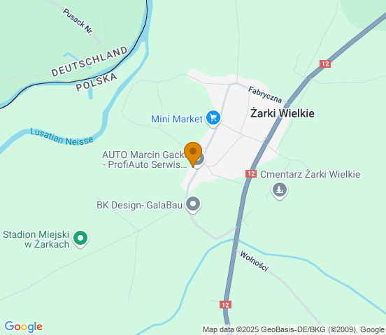 Mapa dojazdu do warsztatu samochodowego w miejscowości Żarki Wielkie