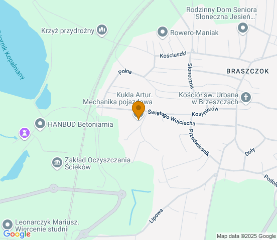 Mapa dojazdu do warsztatu samochodowego w miejscowości Brzeszcze