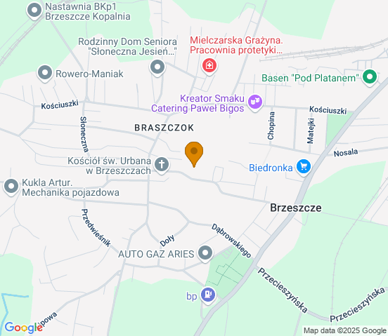 Mapa dojazdu do warsztatu samochodowego w miejscowości Brzeszcze