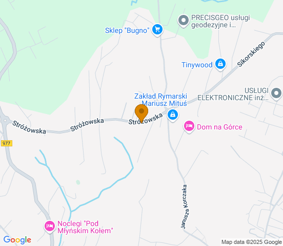 Mapa dojazdu do warsztatu samochodowego w miejscowości Gorlice