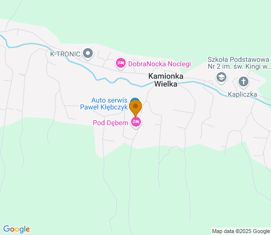 Mapa dojazdu do warsztatu samochodowego w miejscowości Kamionka