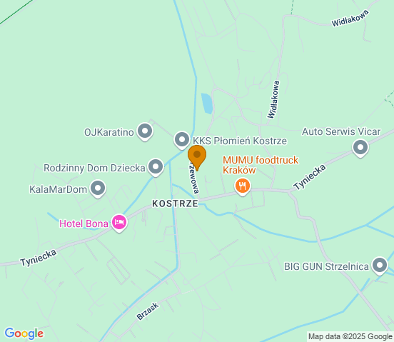 Mapa dojazdu do warsztatu samochodowego w miejscowości Kraków