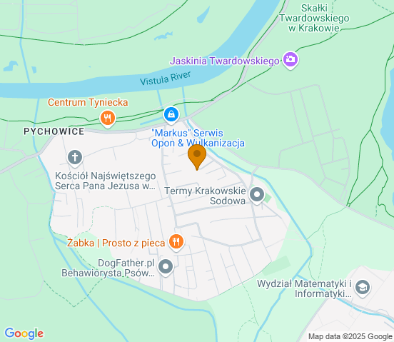 Mapa dojazdu do warsztatu samochodowego w miejscowości Kraków