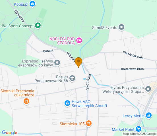 Mapa dojazdu do warsztatu samochodowego w miejscowości Kraków