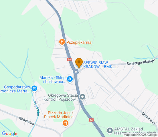 Mapa dojazdu do warsztatu samochodowego w miejscowości Modlnica