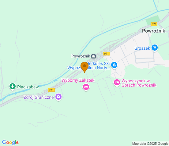 Mapa dojazdu do warsztatu samochodowego w miejscowości Muszyna