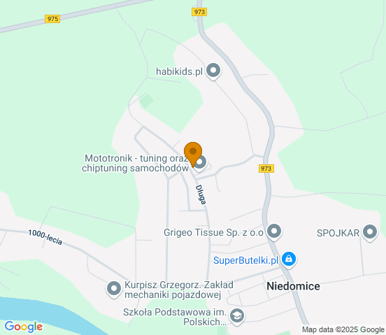 Mapa dojazdu do warsztatu samochodowego w miejscowości Niedomice