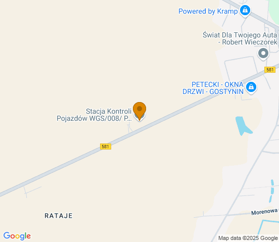 Mapa dojazdu do warsztatu samochodowego w miejscowości Gostynin