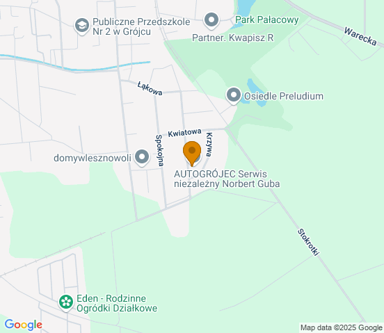 Mapa dojazdu do warsztatu samochodowego w miejscowości Grójec