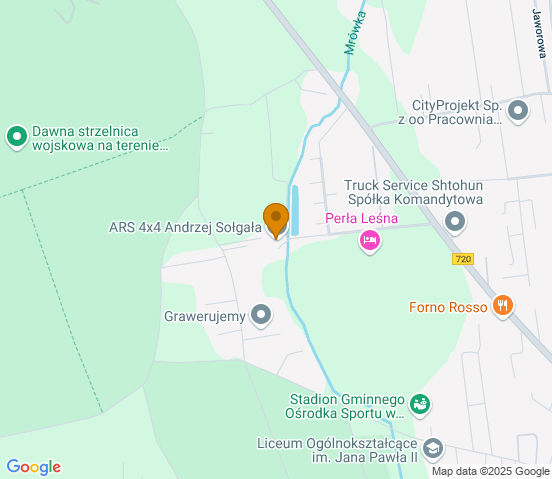 Mapa dojazdu do warsztatu samochodowego w miejscowości Nadarzyn