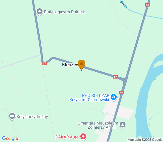 Mapa dojazdu do warsztatu samochodowego w miejscowości Pułtusk