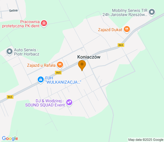 Mapa dojazdu do warsztatu samochodowego w miejscowości Jarosław