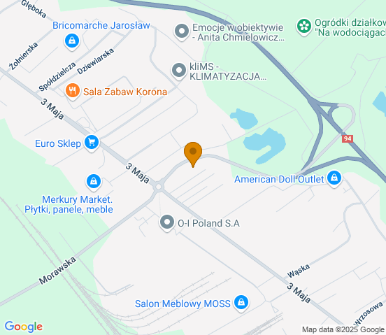 Mapa dojazdu do warsztatu samochodowego w miejscowości Munina