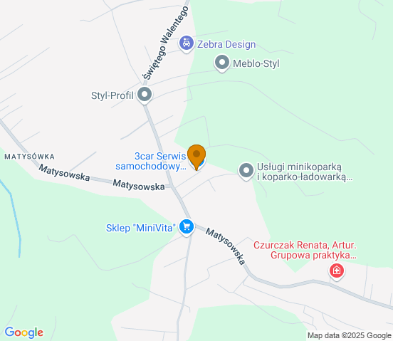 Mapa dojazdu do warsztatu samochodowego w miejscowości Rzeszów
