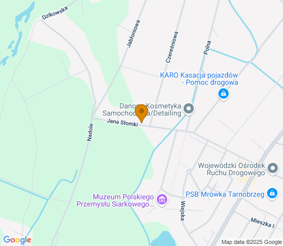 Mapa dojazdu do warsztatu samochodowego w miejscowości Tarnobrzeg