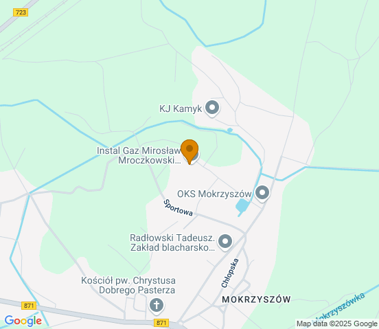 Mapa dojazdu do warsztatu samochodowego w miejscowości Tarnobrzeg