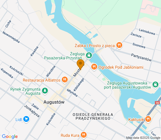 Mapa dojazdu do warsztatu samochodowego w miejscowości Augustów