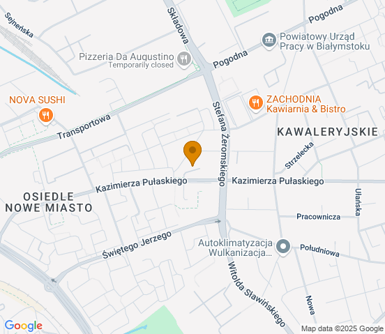 Mapa dojazdu do warsztatu samochodowego w miejscowości Białystok