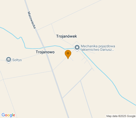 Mapa dojazdu do warsztatu samochodowego w miejscowości Trojanówek