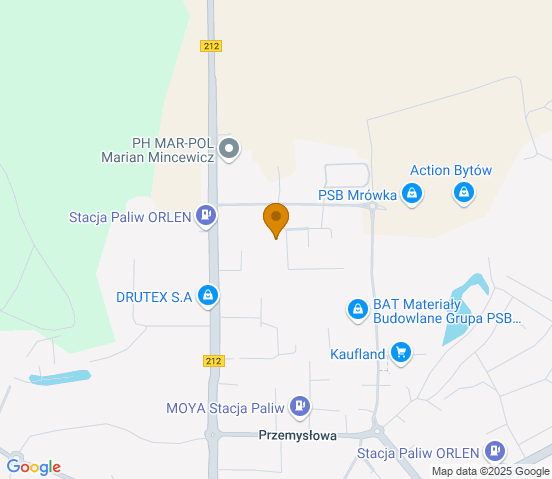 Mapa dojazdu do warsztatu samochodowego w miejscowości Bytów