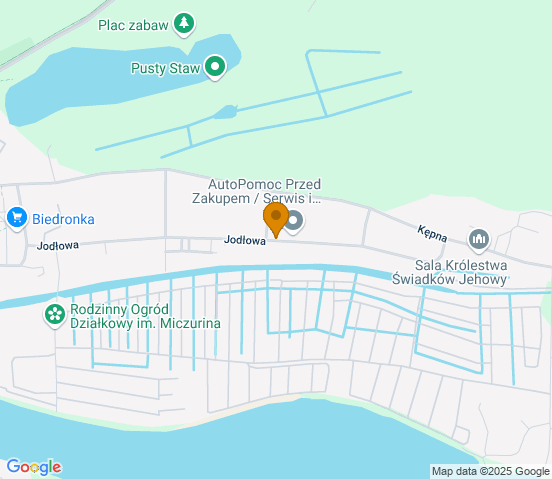 Mapa dojazdu do warsztatu samochodowego w miejscowości Gdańsk
