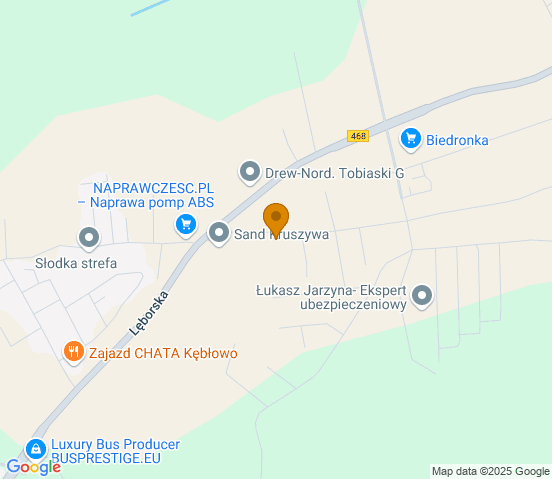 Mapa dojazdu do warsztatu samochodowego w miejscowości Gościcino